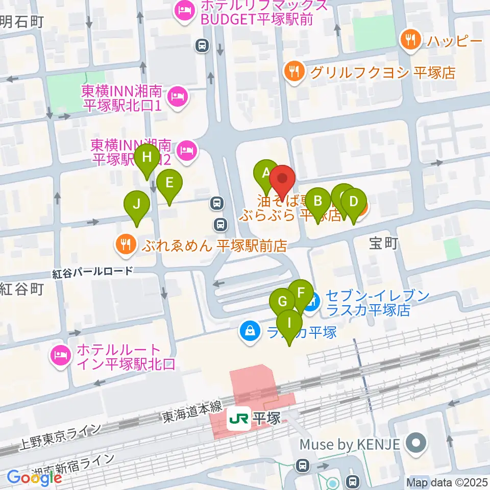 FM湘南ナパサ周辺のカフェ一覧地図