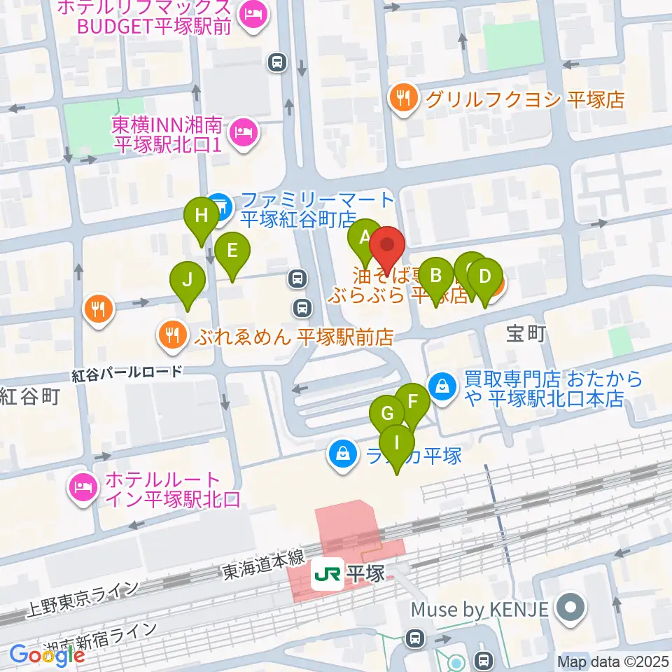 FM湘南ナパサ周辺のカフェ一覧地図
