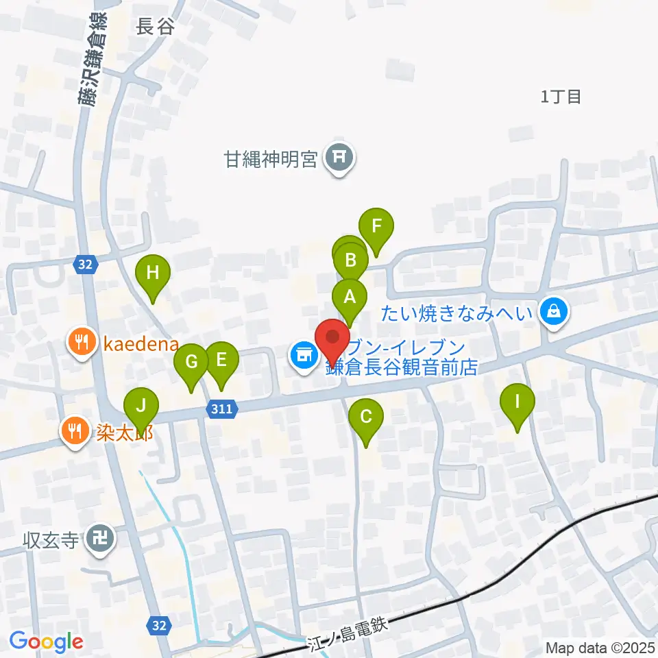 鎌倉エフエム周辺のカフェ一覧地図