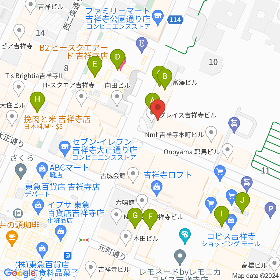 むさしのFM周辺のカフェ一覧地図