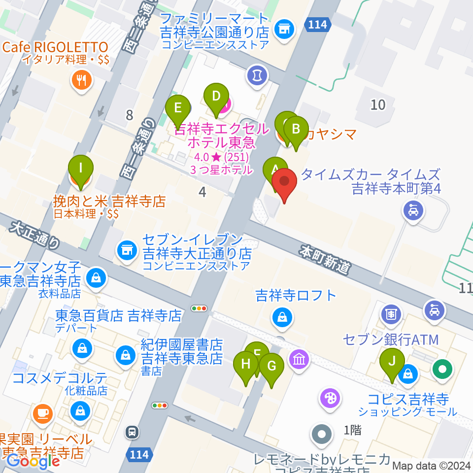 むさしのFM周辺のカフェ一覧地図