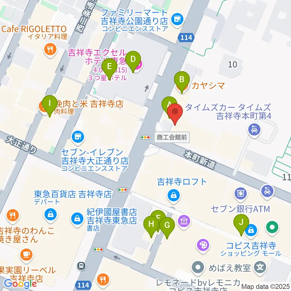 むさしのFM周辺のカフェ一覧地図