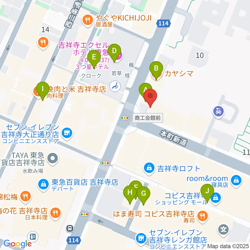 むさしのFM周辺のカフェ一覧地図