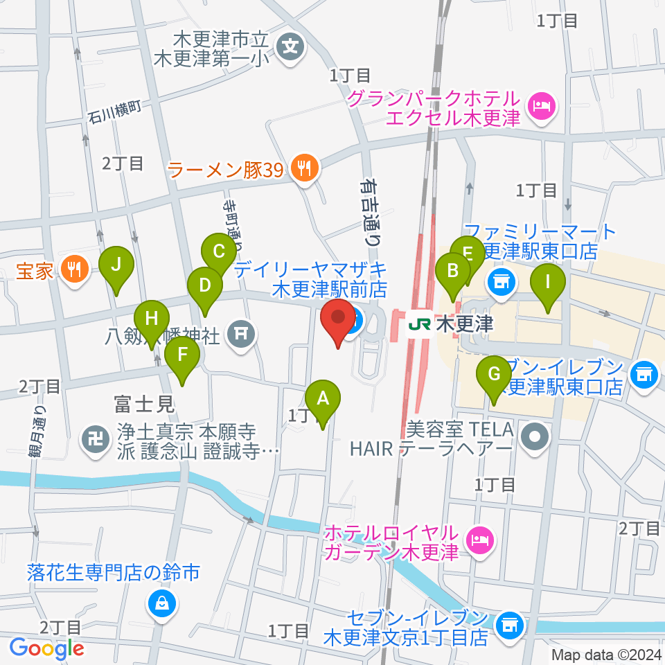 かずさエフエム周辺のカフェ一覧地図