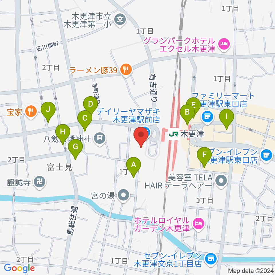 かずさエフエム周辺のカフェ一覧地図