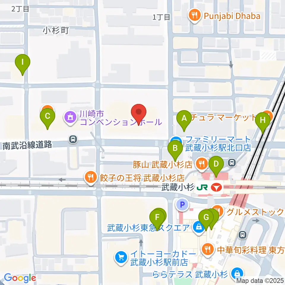 かわさきFM周辺のカフェ一覧地図