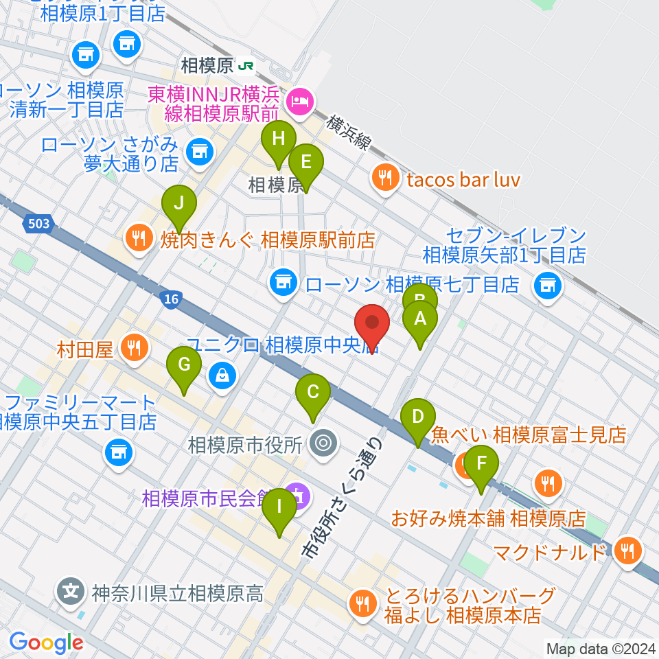 エフエムさがみ FM HOT 839周辺のカフェ一覧地図