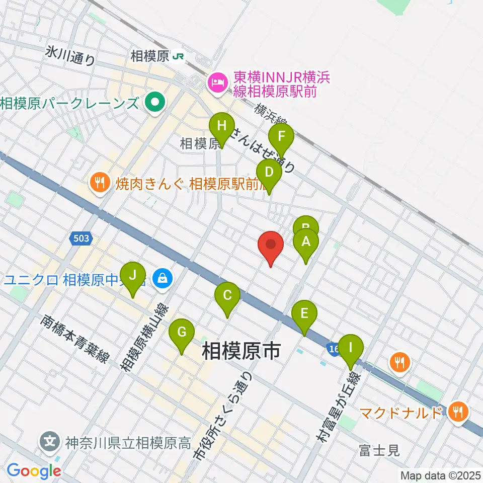 エフエムさがみ FM HOT 839周辺のカフェ一覧地図