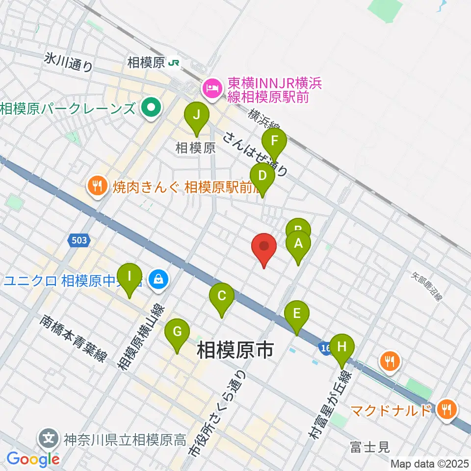 エフエムさがみ FM HOT 839周辺のカフェ一覧地図