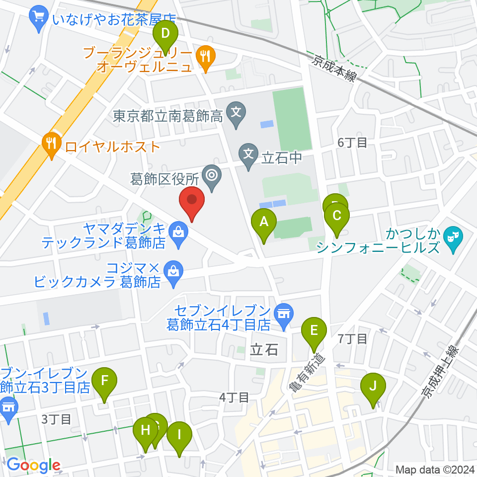 かつしかFM周辺のカフェ一覧地図