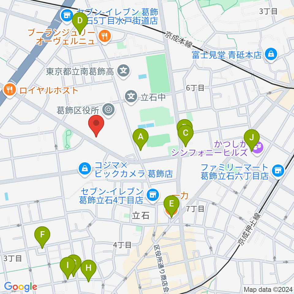 かつしかFM周辺のカフェ一覧地図