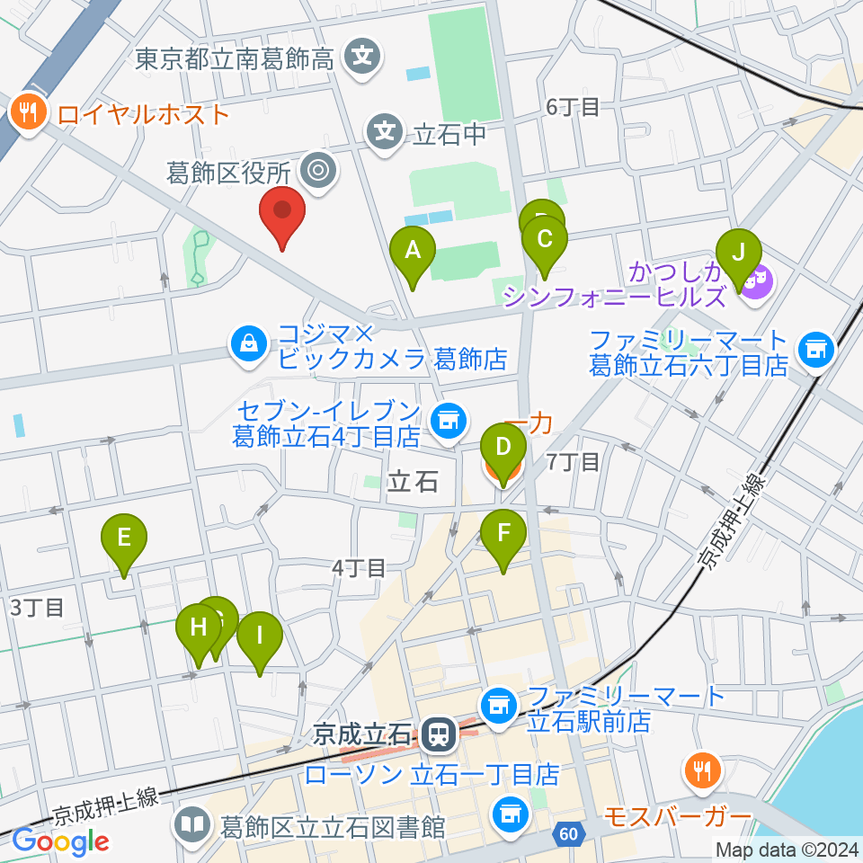 かつしかFM周辺のカフェ一覧地図