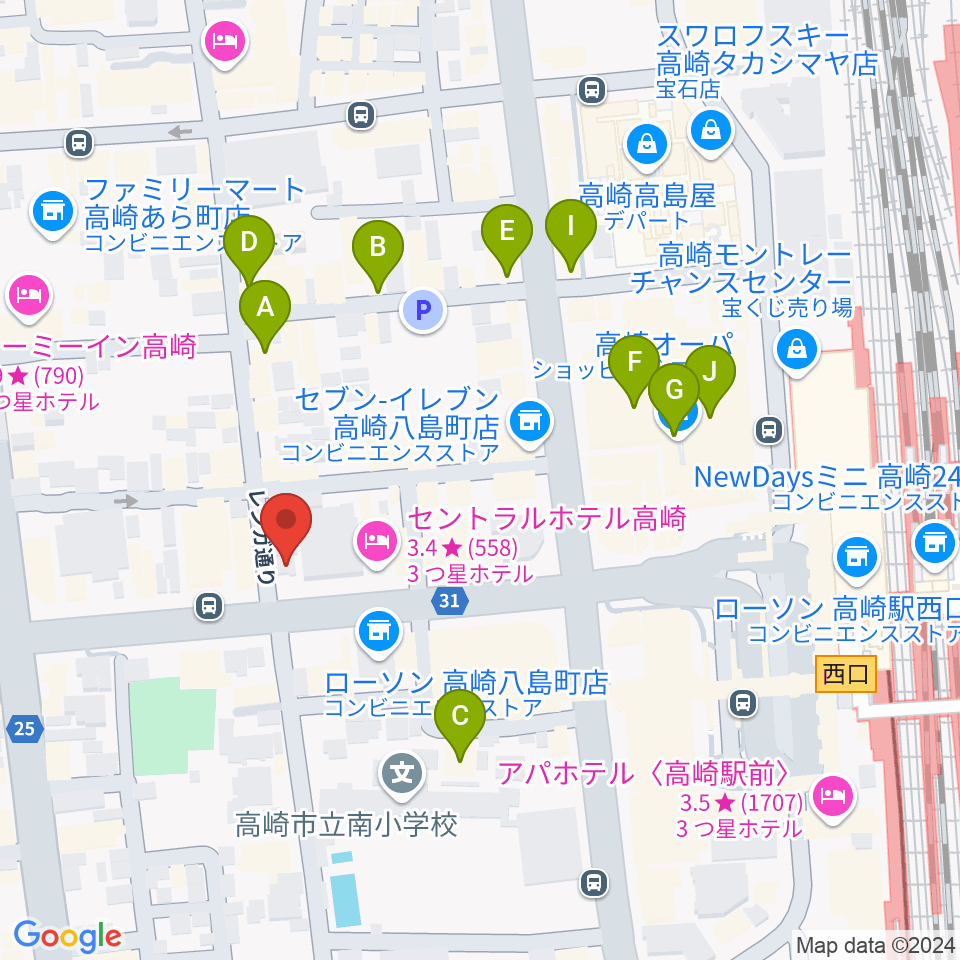 ラジオ高崎周辺のカフェ一覧地図