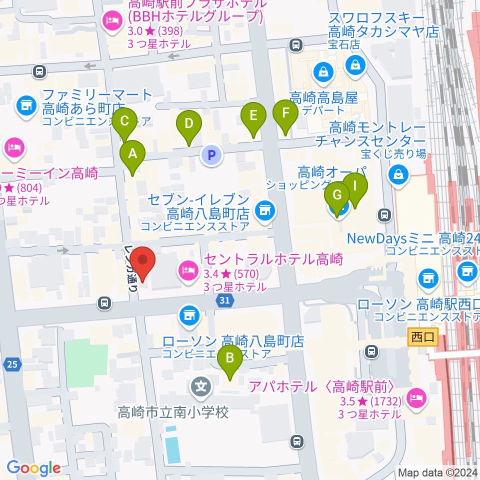 ラジオ高崎周辺のカフェ一覧地図