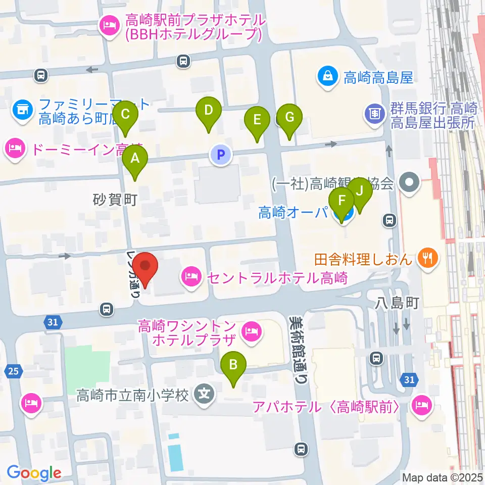 ラジオ高崎周辺のカフェ一覧地図