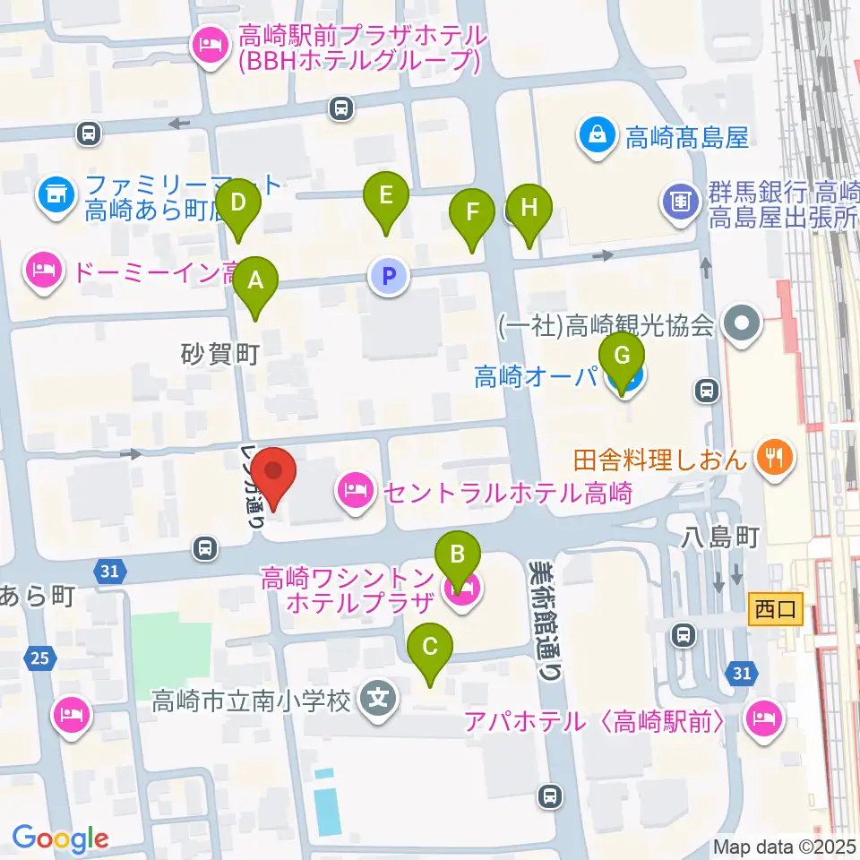 ラジオ高崎周辺のカフェ一覧地図