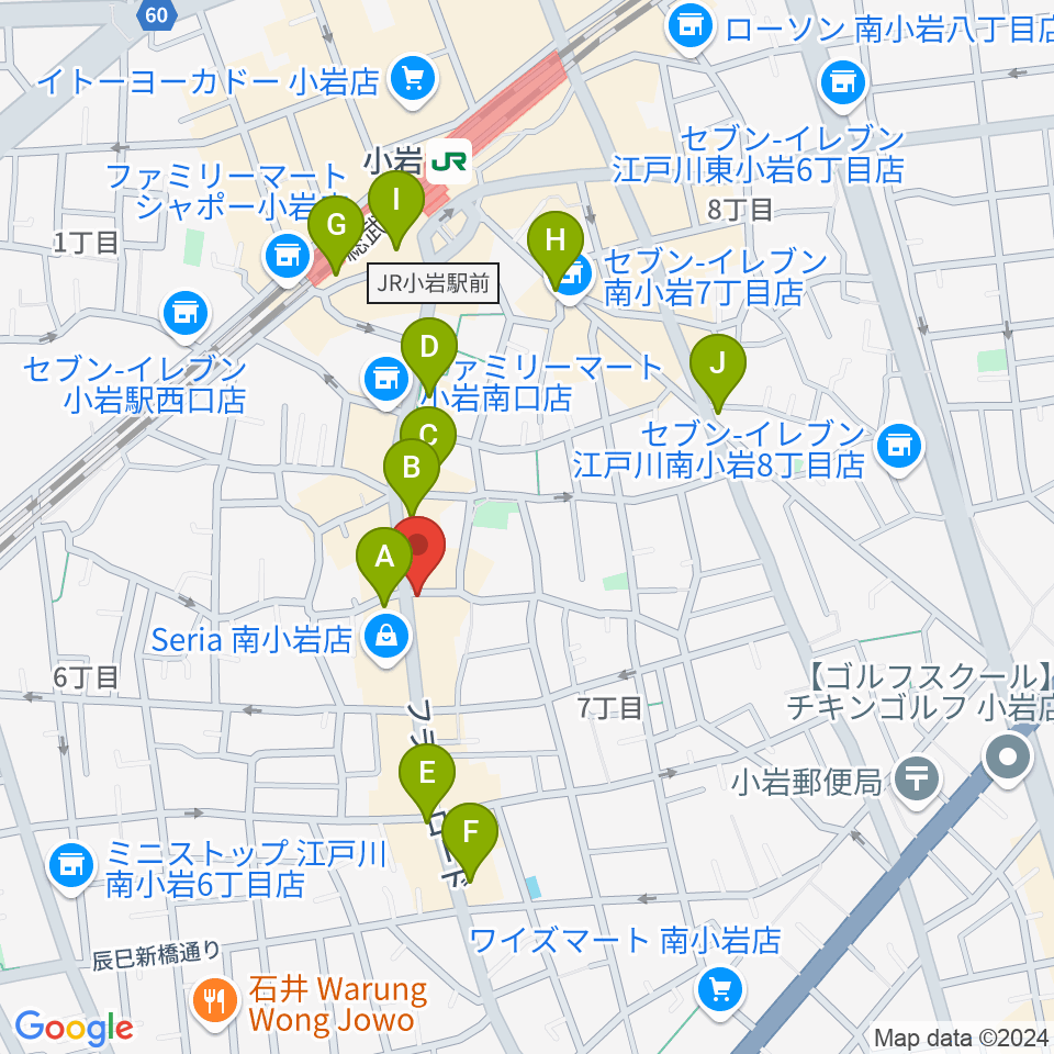 エフエム江戸川周辺のカフェ一覧地図