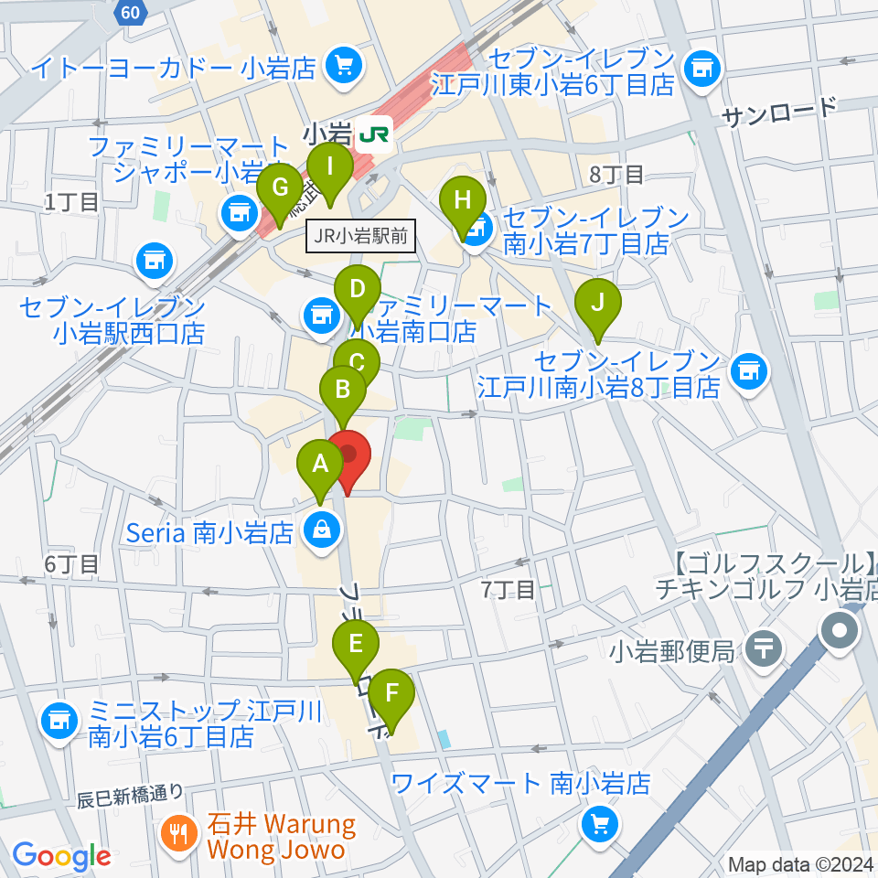 エフエム江戸川周辺のカフェ一覧地図