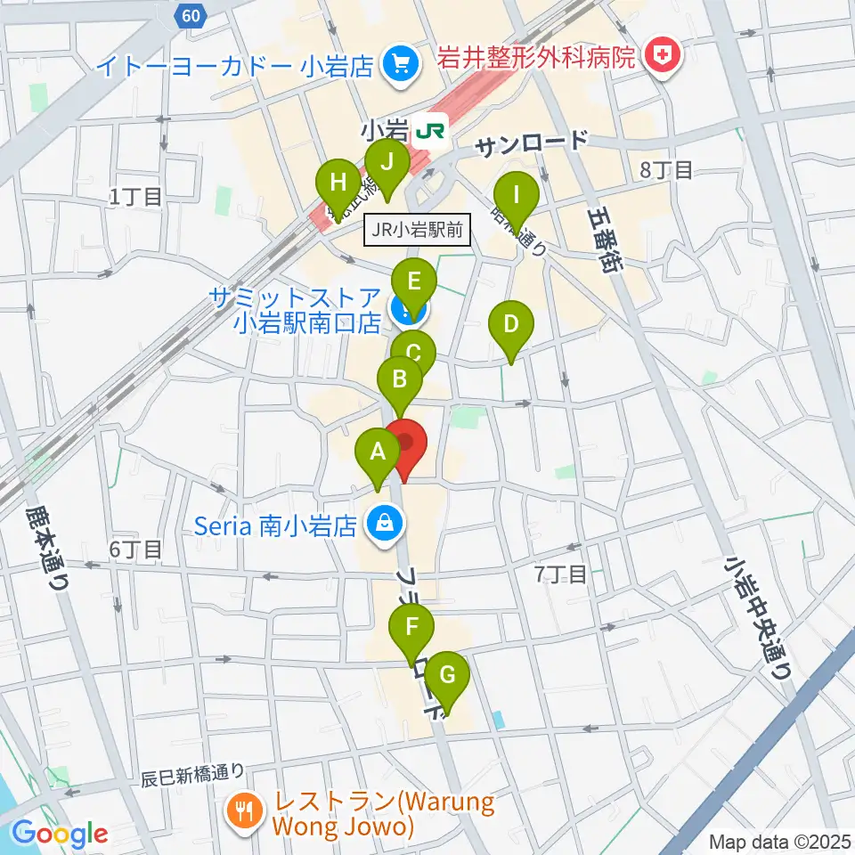 エフエム江戸川周辺のカフェ一覧地図