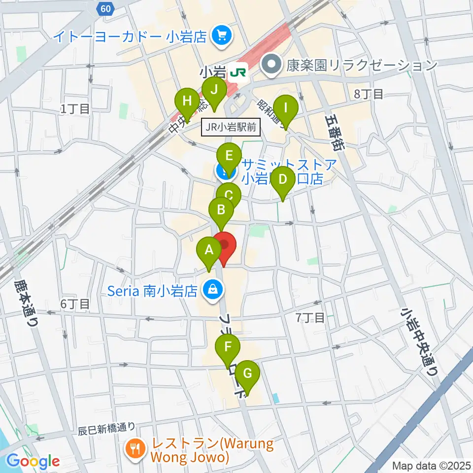 エフエム江戸川周辺のカフェ一覧地図