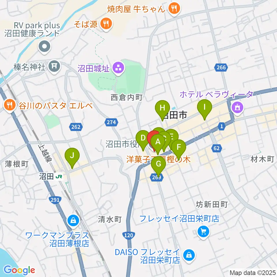FM OZE周辺のカフェ一覧地図