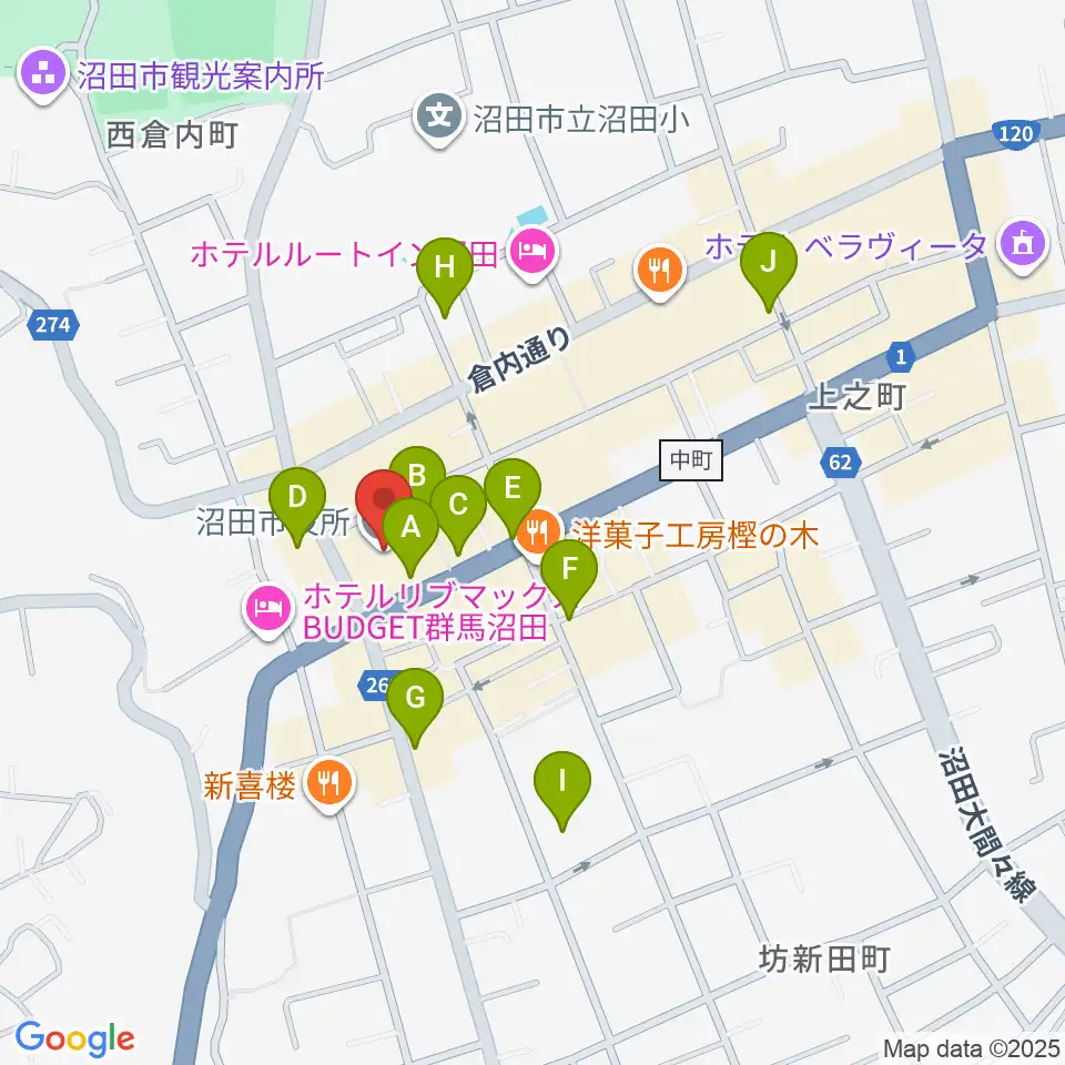 FM OZE周辺のカフェ一覧地図