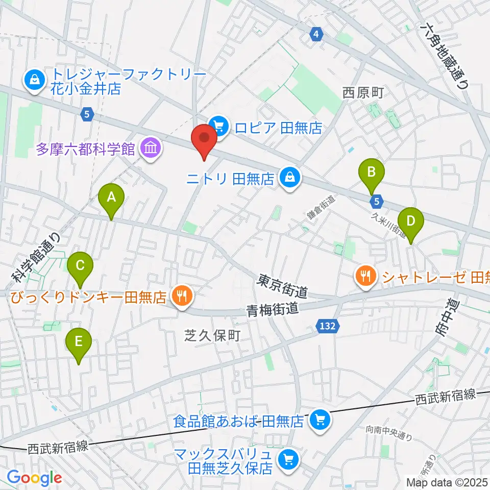 エフエム西東京周辺のカフェ一覧地図