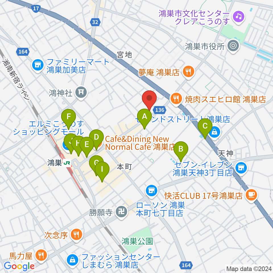 フラワーラジオ周辺のカフェ一覧地図