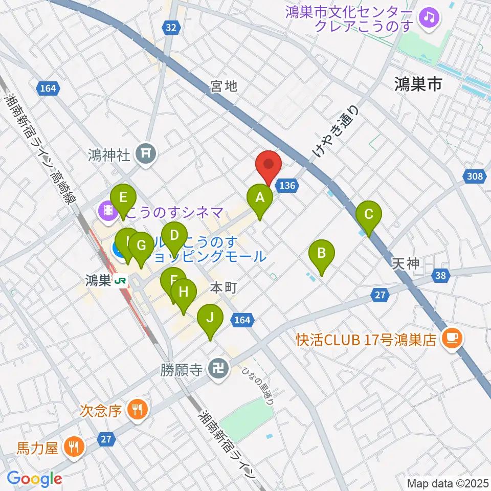 フラワーラジオ周辺のカフェ一覧地図