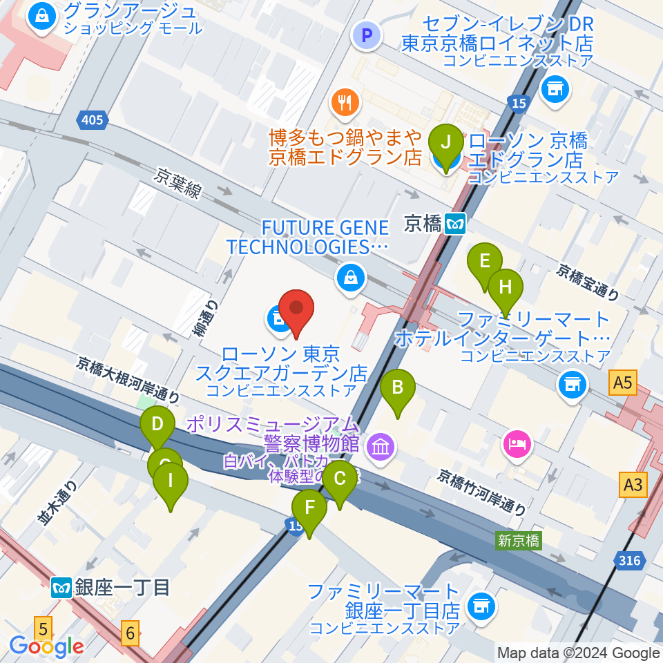 中央エフエム ラジオシティ周辺のカフェ一覧地図