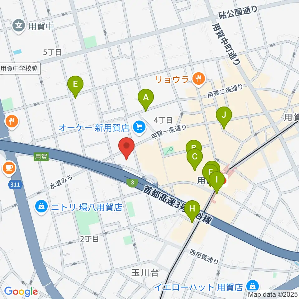 エフエム世田谷周辺のカフェ一覧地図