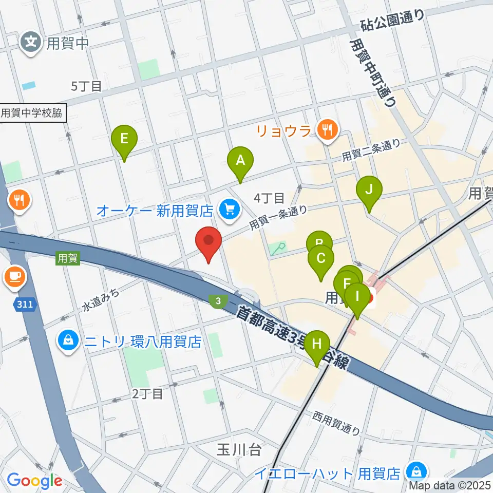 エフエム世田谷周辺のカフェ一覧地図