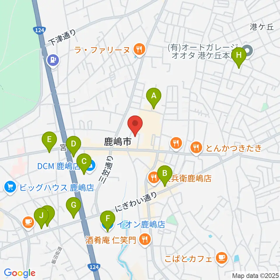 FMかしま周辺のカフェ一覧地図