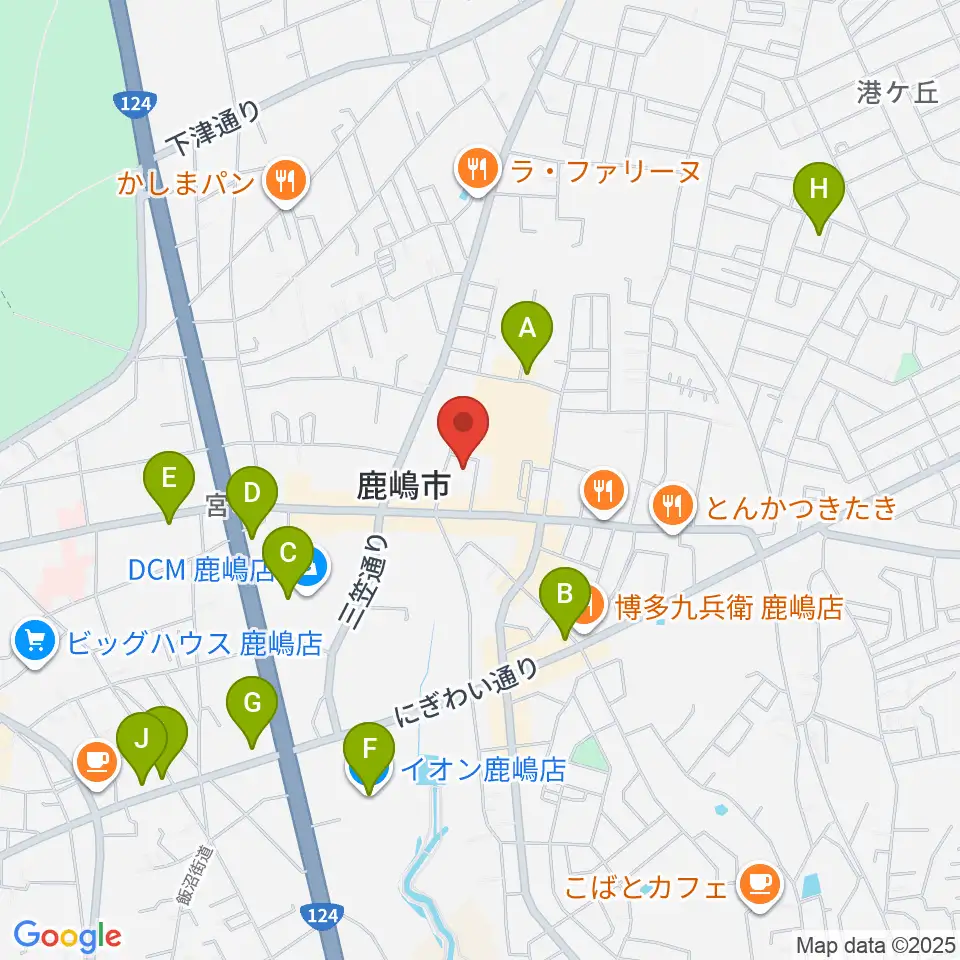 FMかしま周辺のカフェ一覧地図