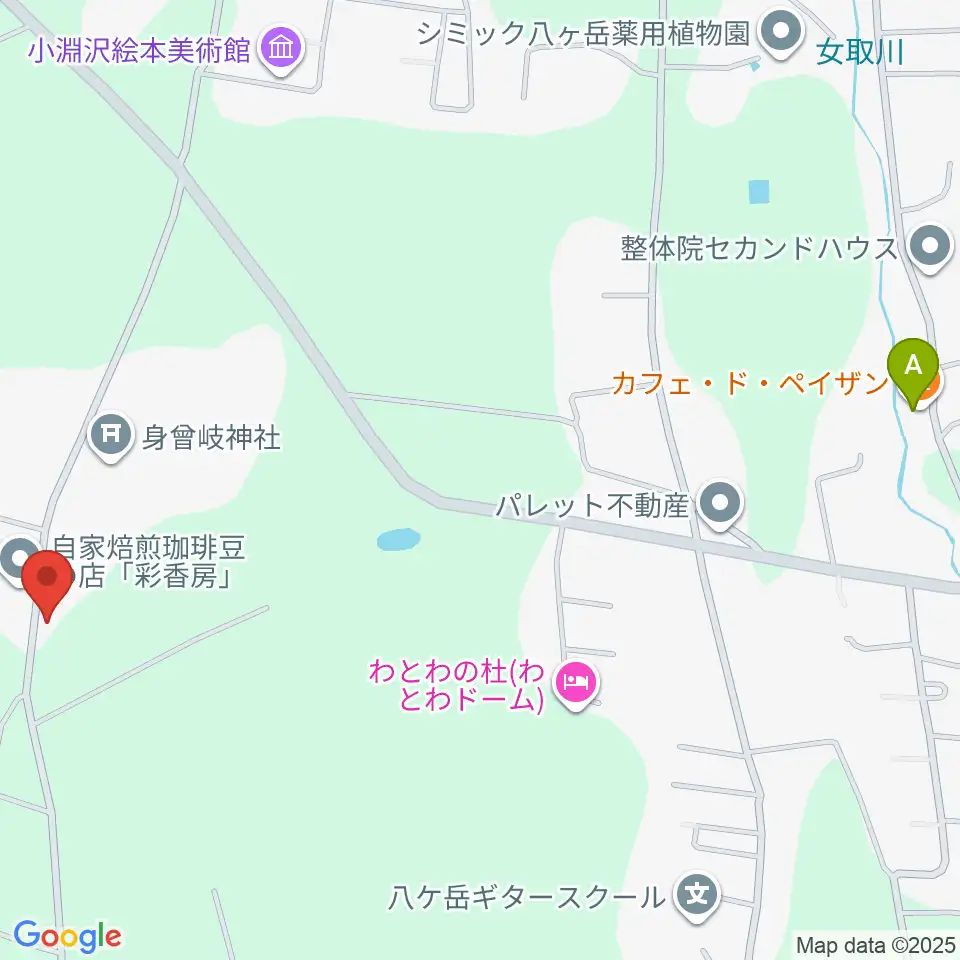 エフエム八ヶ岳周辺のカフェ一覧地図