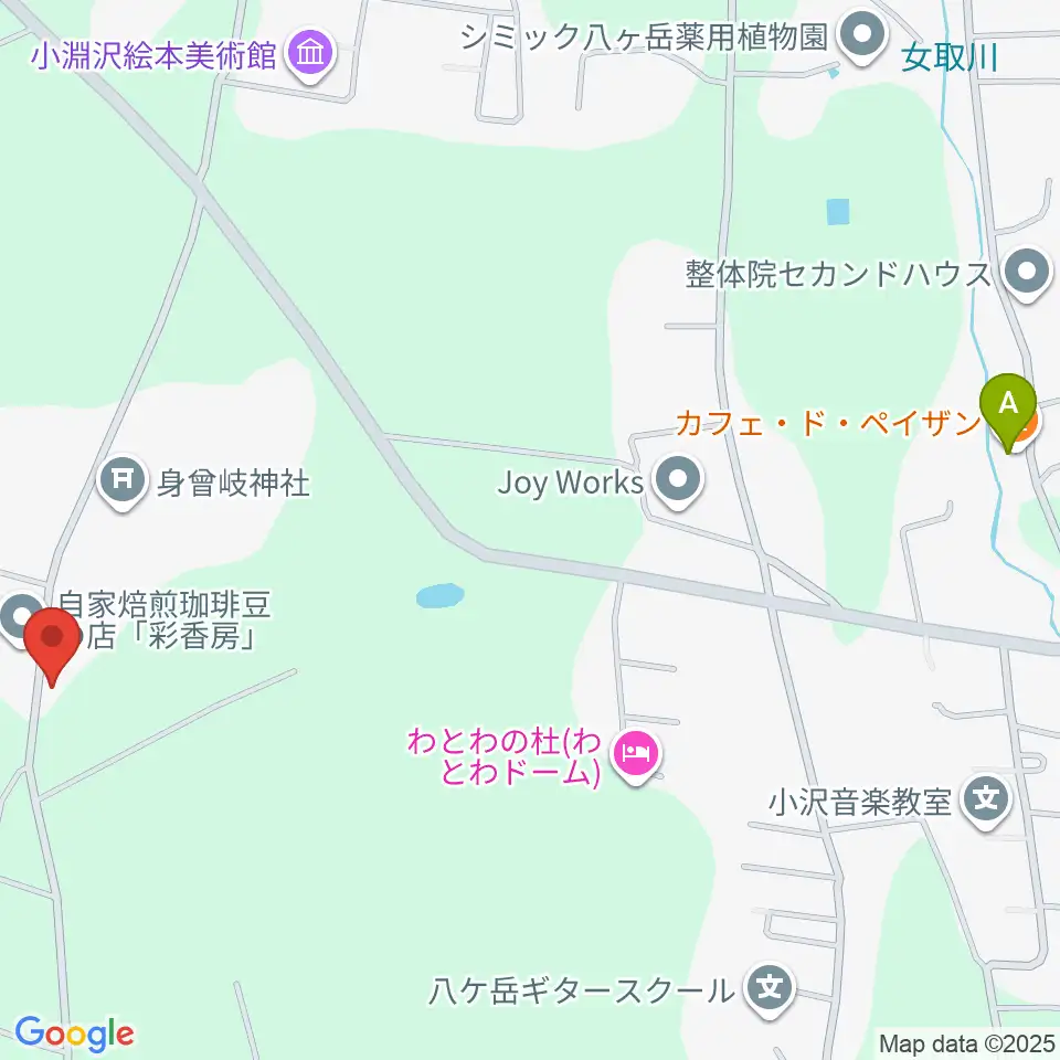 エフエム八ヶ岳周辺のカフェ一覧地図