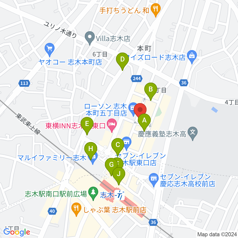 ナナコライブリーエフエム周辺のカフェ一覧地図