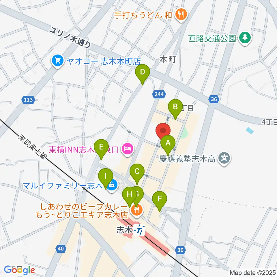ナナコライブリーエフエム周辺のカフェ一覧地図