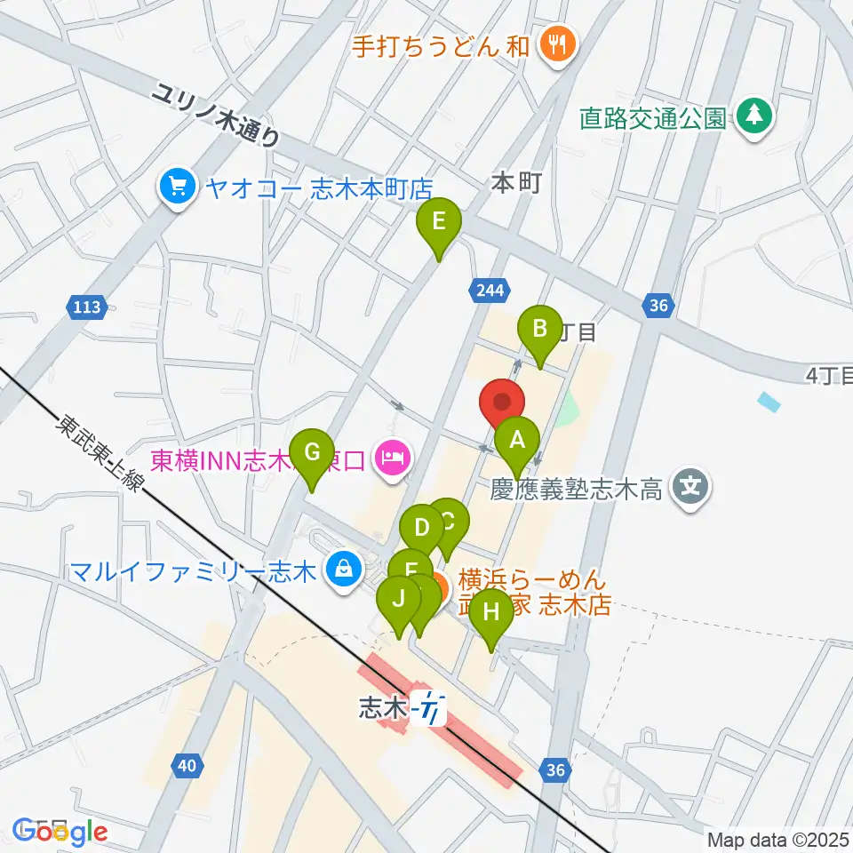 ナナコライブリーエフエム周辺のカフェ一覧地図