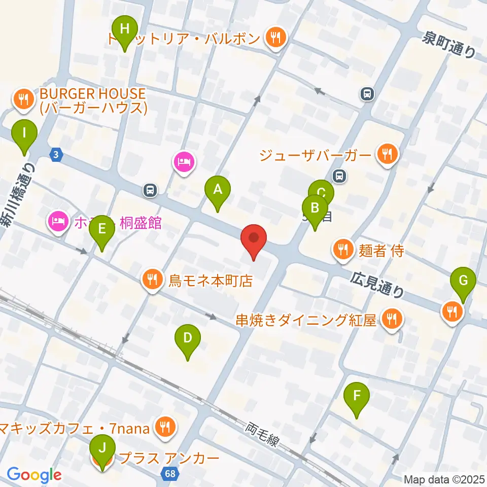 FM桐生周辺のカフェ一覧地図