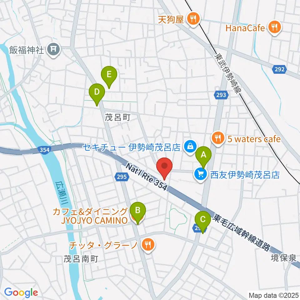 いせさきFM周辺のカフェ一覧地図
