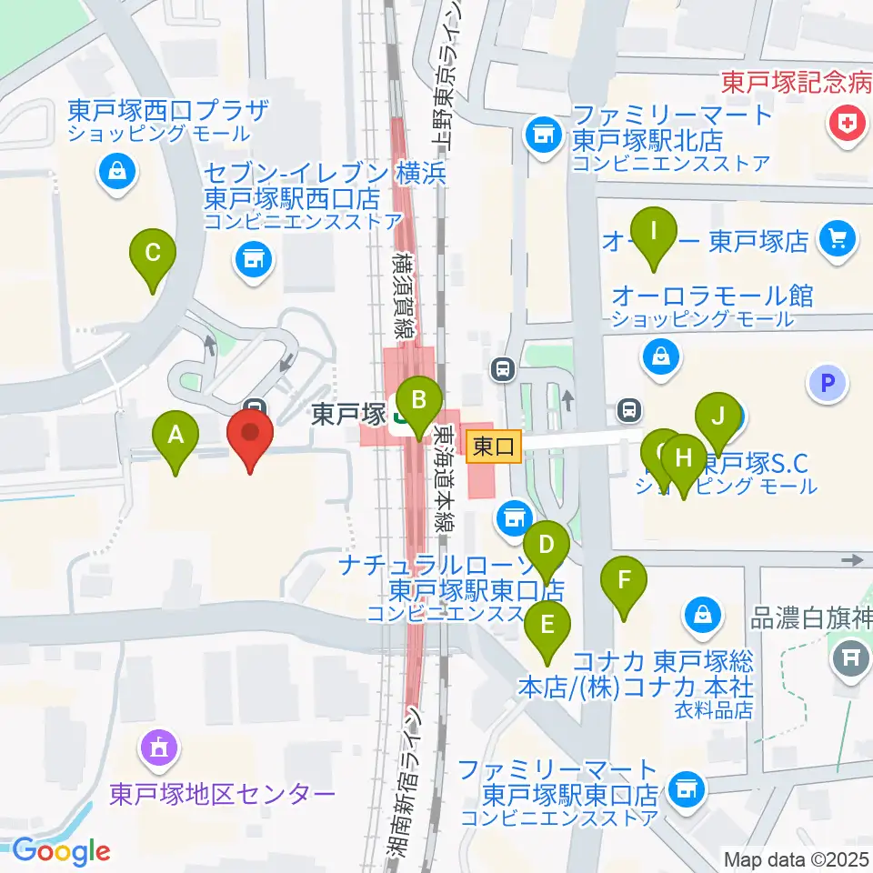 エフエム戸塚周辺のカフェ一覧地図