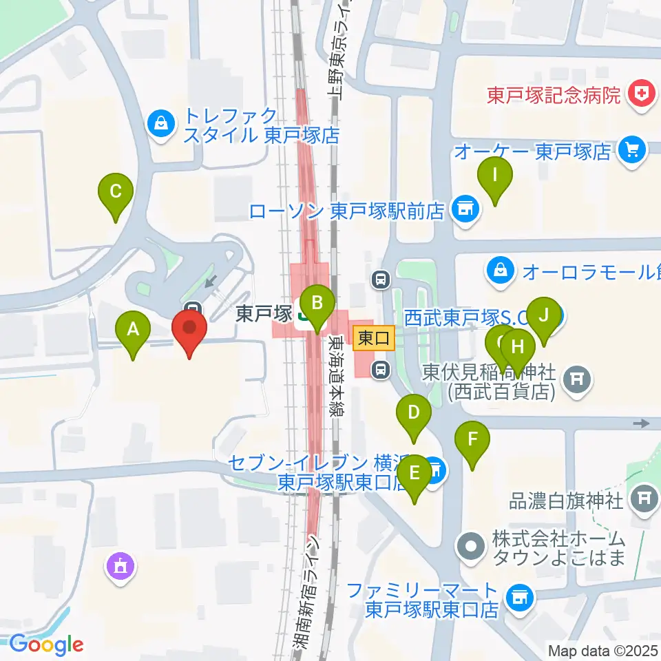 エフエム戸塚周辺のカフェ一覧地図