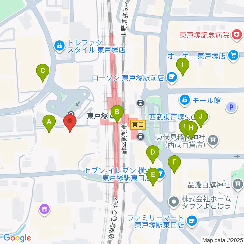 エフエム戸塚周辺のカフェ一覧地図