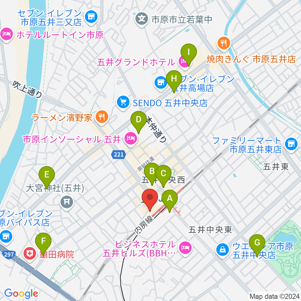 いちはらFM周辺のカフェ一覧地図