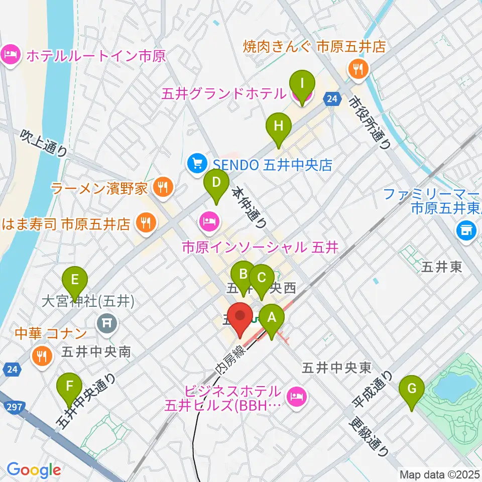 いちはらFM周辺のカフェ一覧地図