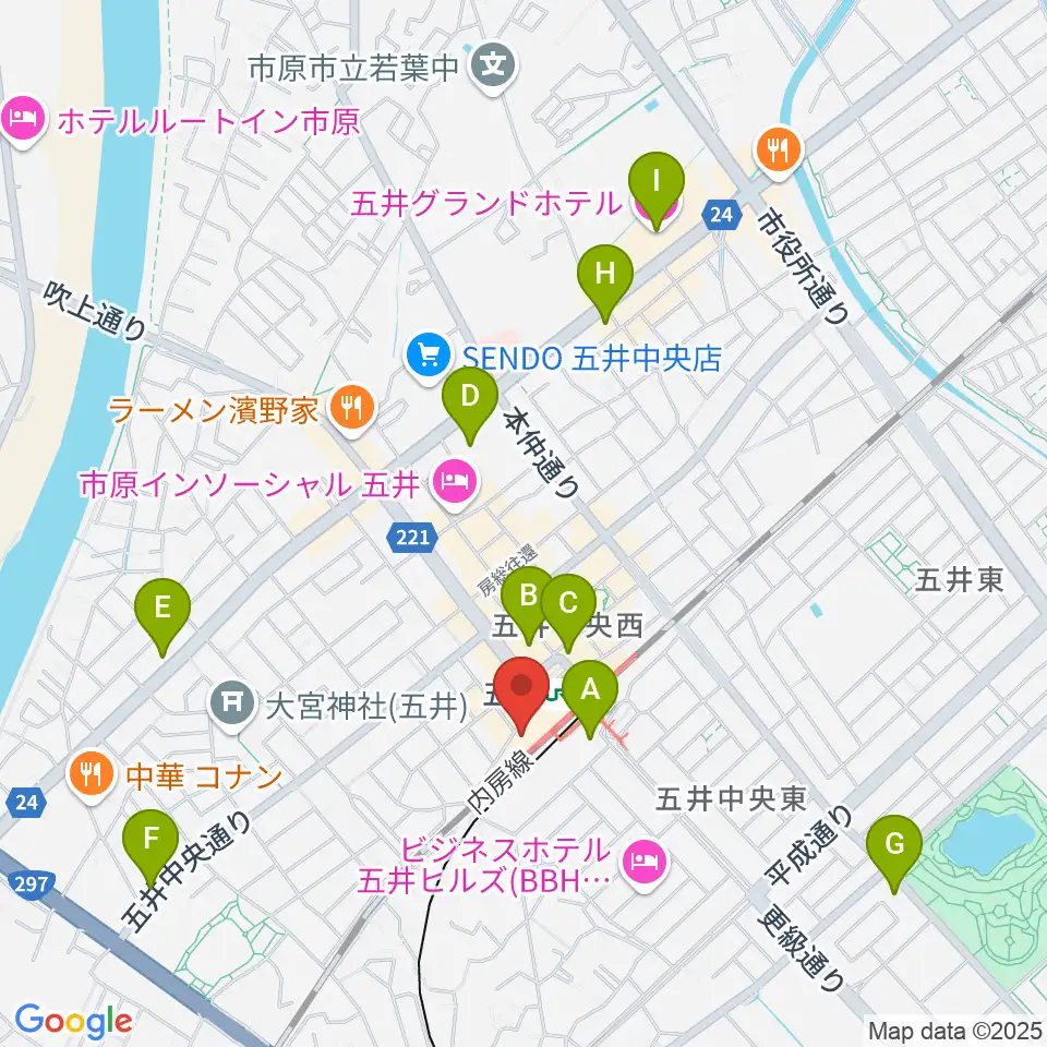 いちはらFM周辺のカフェ一覧地図