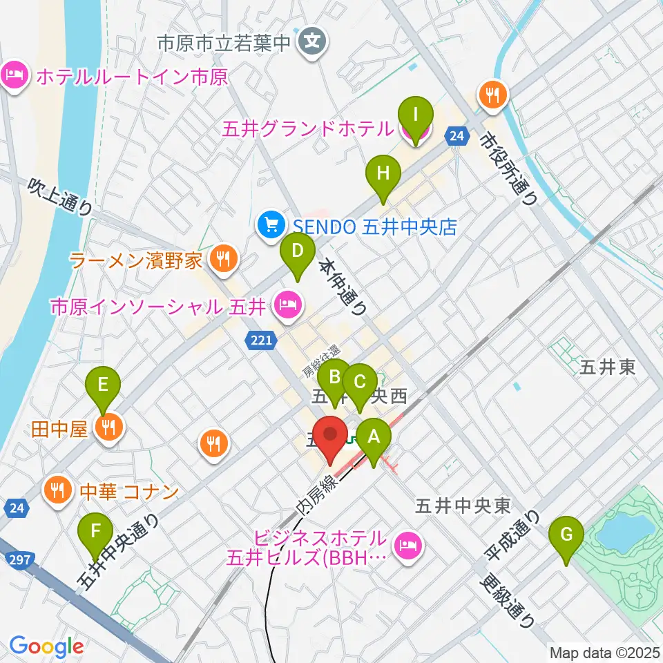 いちはらFM周辺のカフェ一覧地図