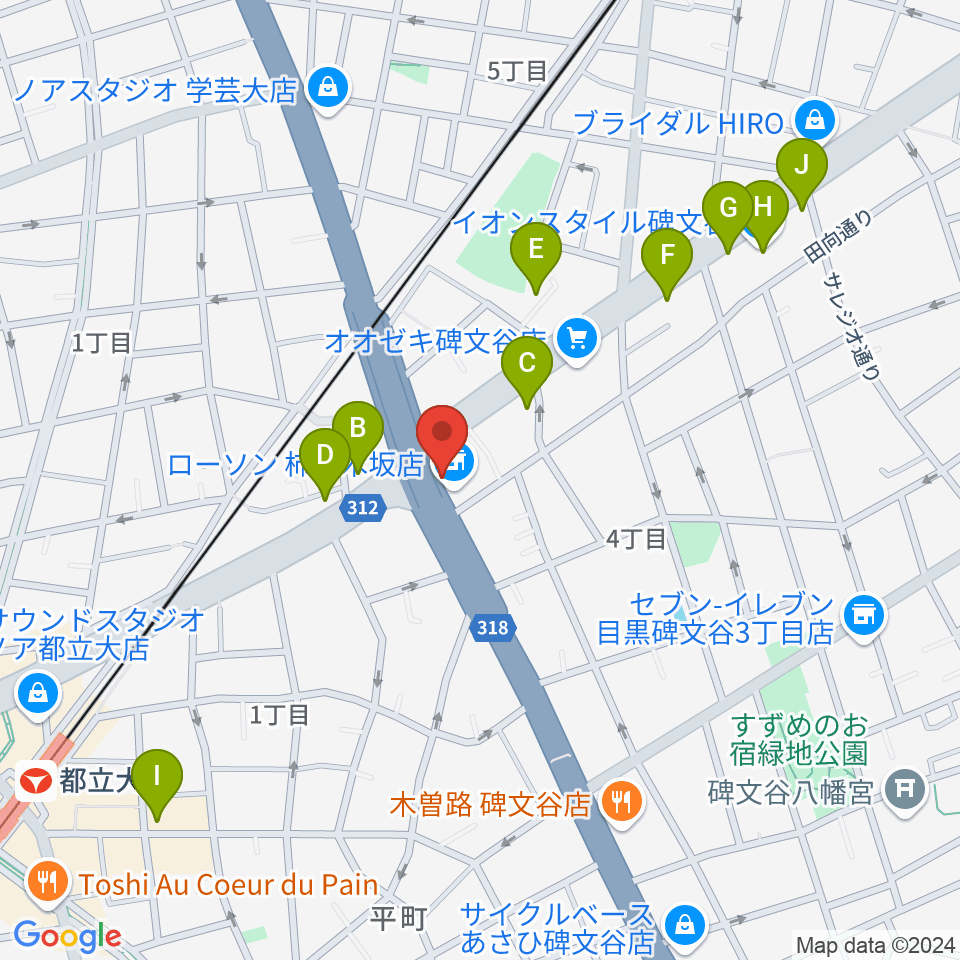 あすなろスタジオ周辺のカフェ一覧地図