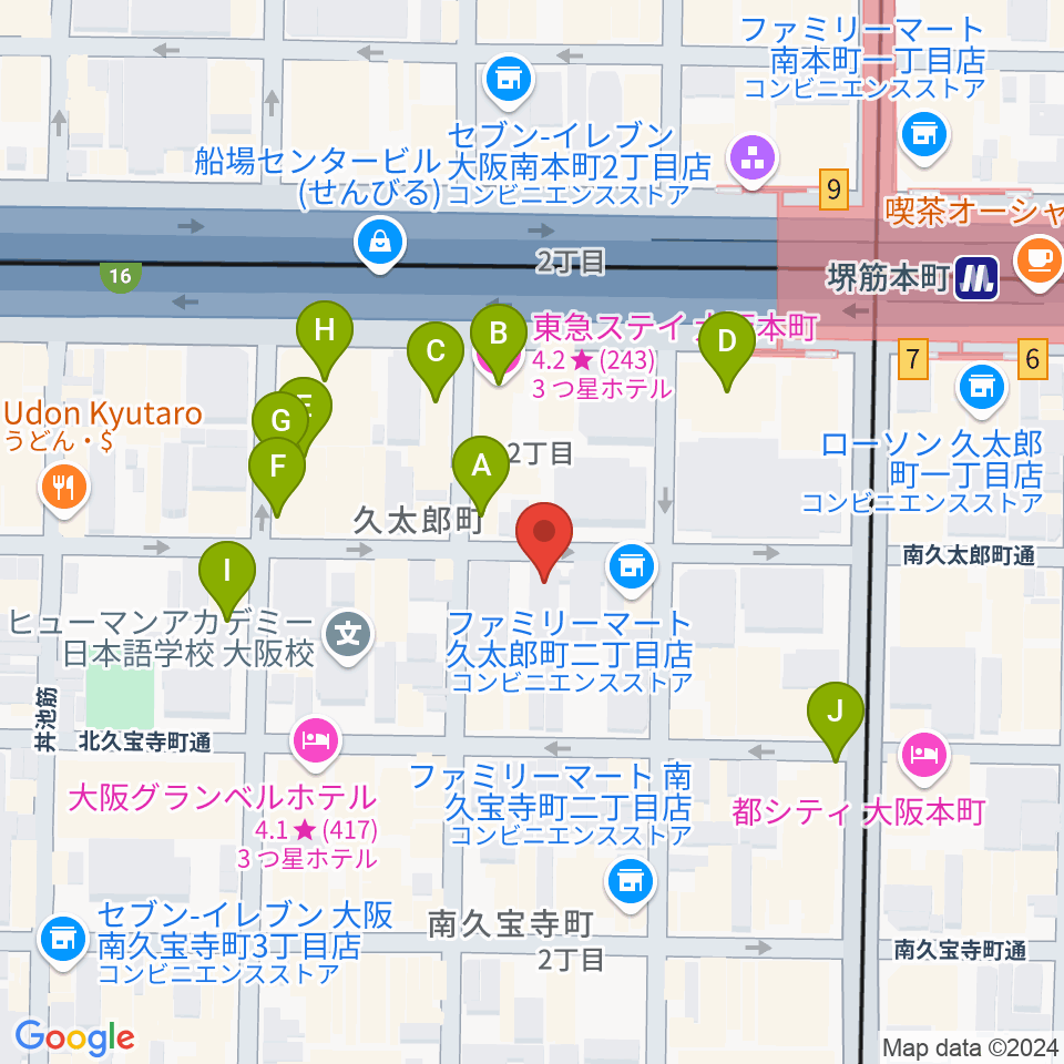 クラブマーキュリー周辺のカフェ一覧地図